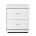 Hollywood 2 Drawer End Table-White Bedside Tables Derrys 