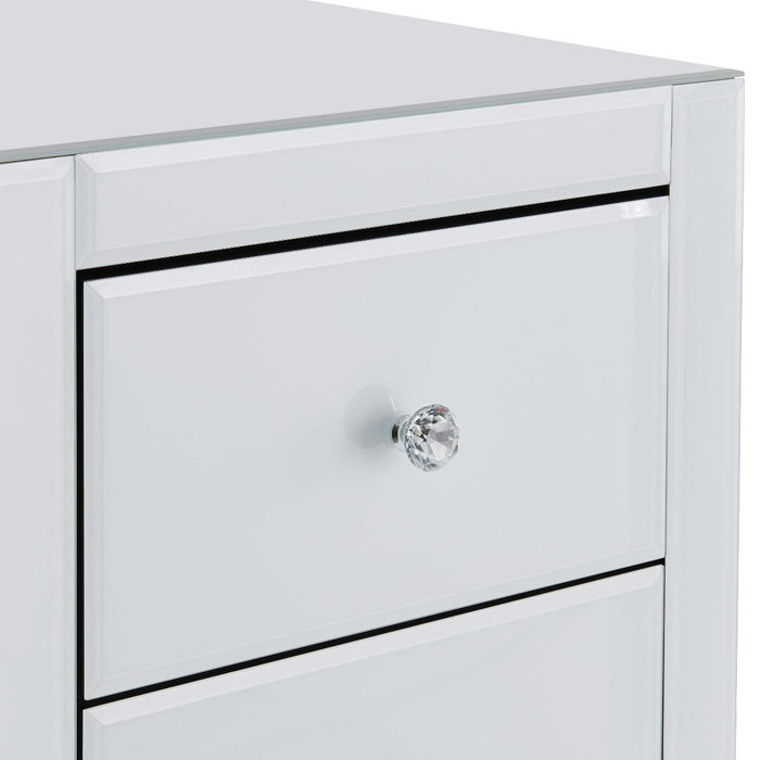 Hollywood 5 Drawer Tallboy-White Chest of Drawers Derrys 