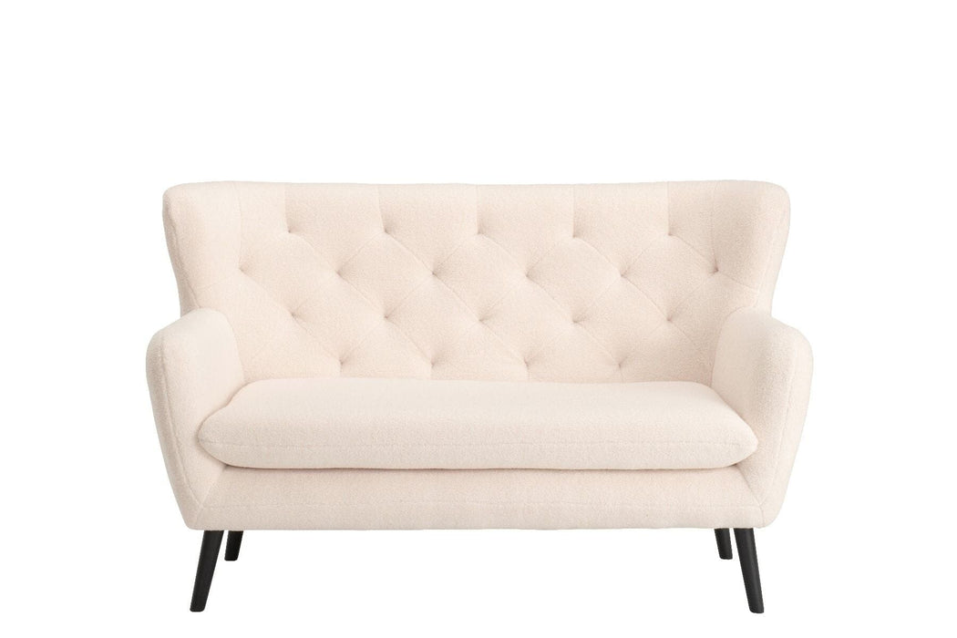 Yak 2 Seater Sofa - Short Faux Sheepskin - White Sofas Derrys 