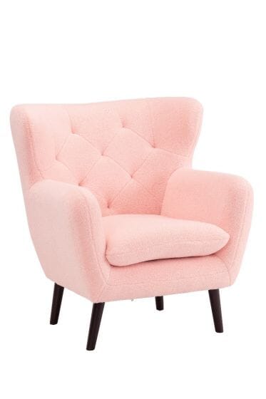 Yak Armchair - Short Fux Sheepskin - Pink Armchair Derrys 