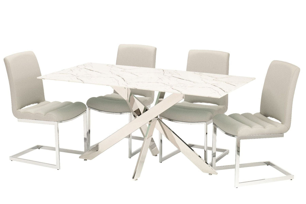 Arlo Dining Table + 4 Chairs - Grey Dining Table Derrys 