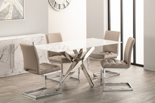 Arlo Dining Table + 6 Chairs - Taupe Dining Set Derrys 