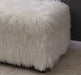 Heavy Shag Faux Sheepskin Ottoman-White Stools/Benches Derrys 