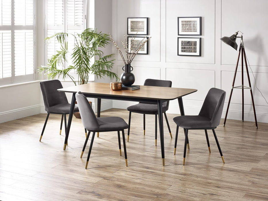 Findlay Rectangular Dining Table - Walnut & Black Dining Tables Julian Bowen V2 