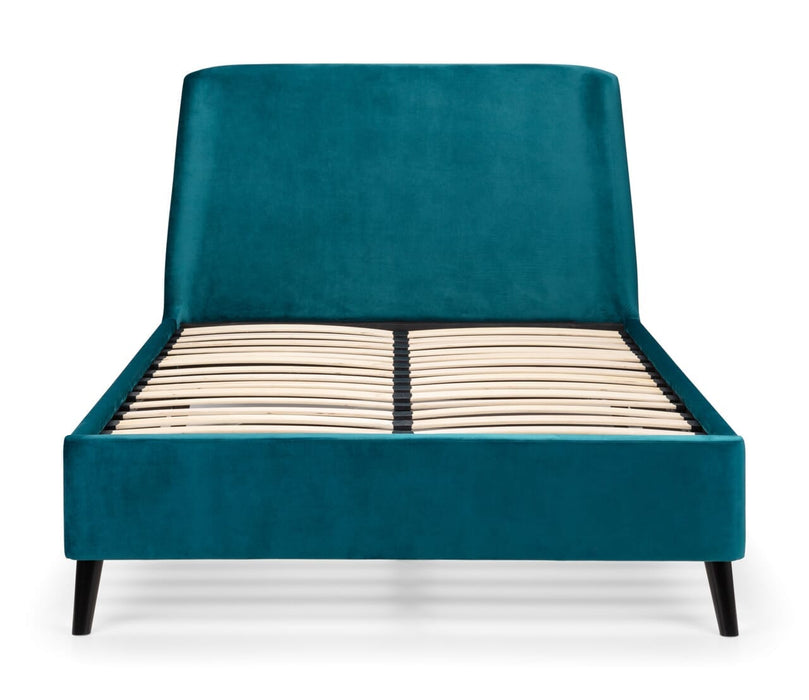 Frida Curved Velvet Bed Frame 135Cm - Teal Bed frames Julian Bowen V2 