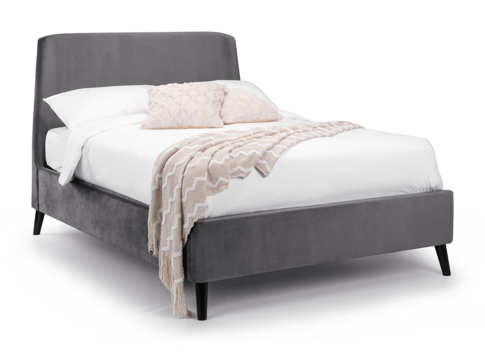 Frida Curved Velvet Bed Frame 150Cm - Grey Bed frames Julian Bowen V2 