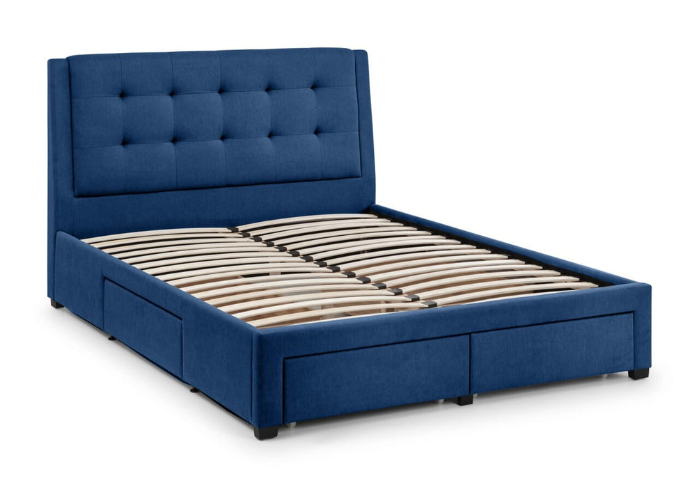 Fullerton 4 Drawer 135cm Bed - Blue Bed Frame Julian Bowen V2 