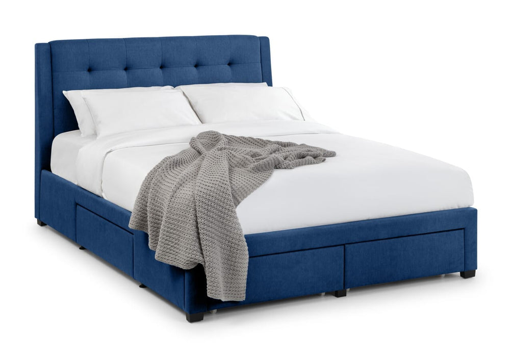 Fullerton 4 Drawer 135cm Bed - Blue Bed Frame Julian Bowen V2 