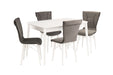 Fara Dining Table White + 4 Chairs Charcoal *special* Dining Tables Derrys 