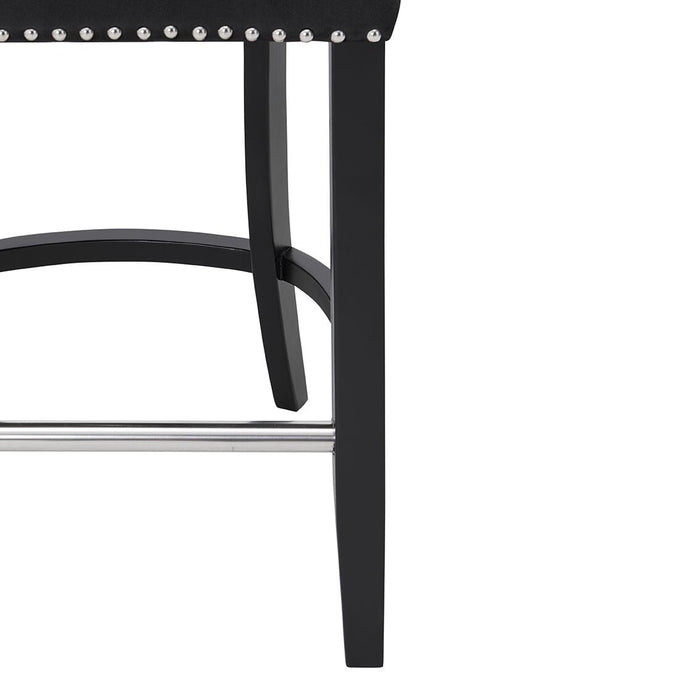 Knocker Back Breakfast Bar Stool - Black Velvet Breakfast Barstools Derrys 