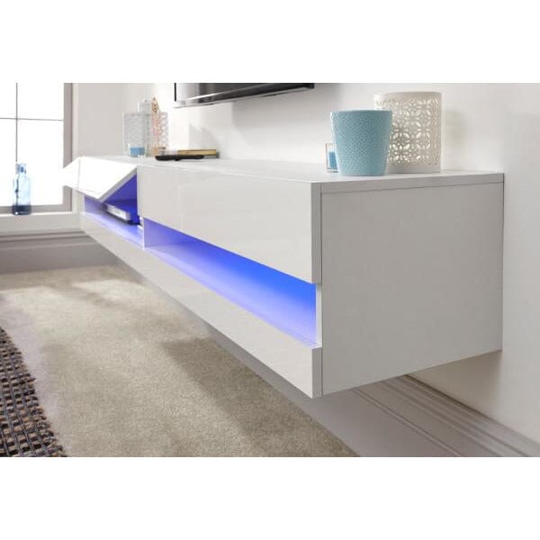 Galicia 180cm Wall Tv Unit With LED White TV Unit GW 