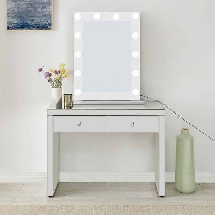 Hollywood Glass Console & Desktop Mirror with Bluetooth Speaker Console & Mirror Sets Derrys 