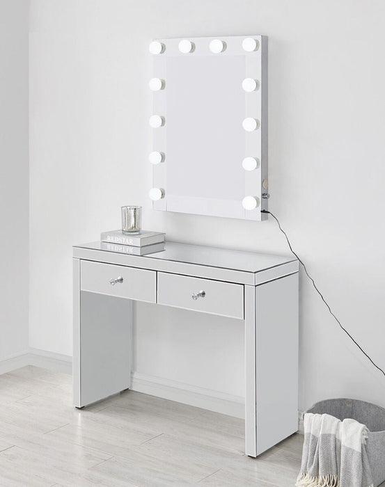 Hollywood Glass Console & Desktop Mirror with Bluetooth Speaker Console & Mirror Sets Derrys 