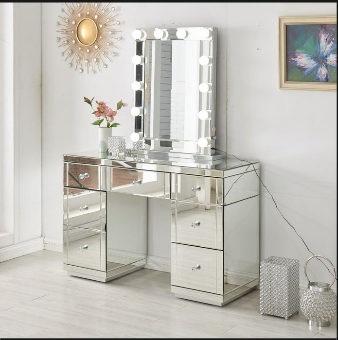 Hollywood Glass Dresser & Desktop Mirror with Bluetooth Speaker Dressing Tables Derrys 