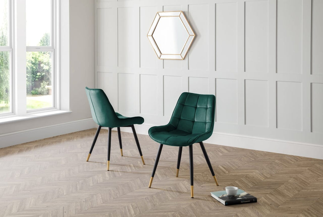 Hadid Dining Chair - Green Dining Chairs Julian Bowen V2 