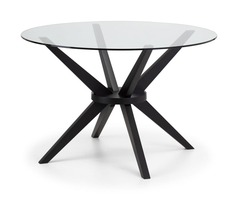 Hayden Round Glass 120Cm Table Dining Tables Julian Bowen V2 