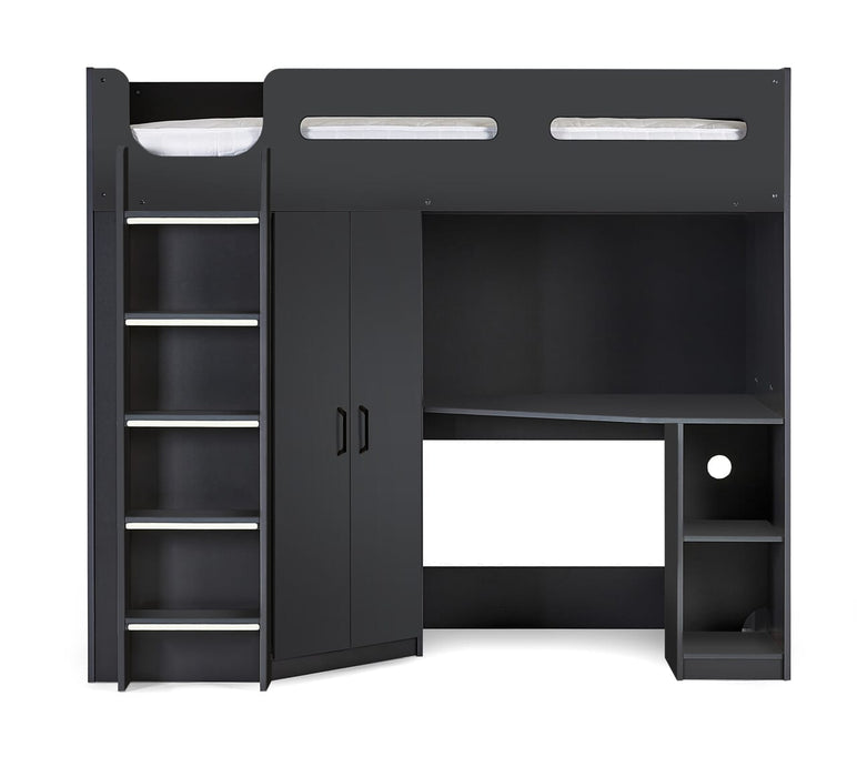 Hercules High Sleeper - Woodgrain & Anthracite Bunk Beds Julian Bowen V2 