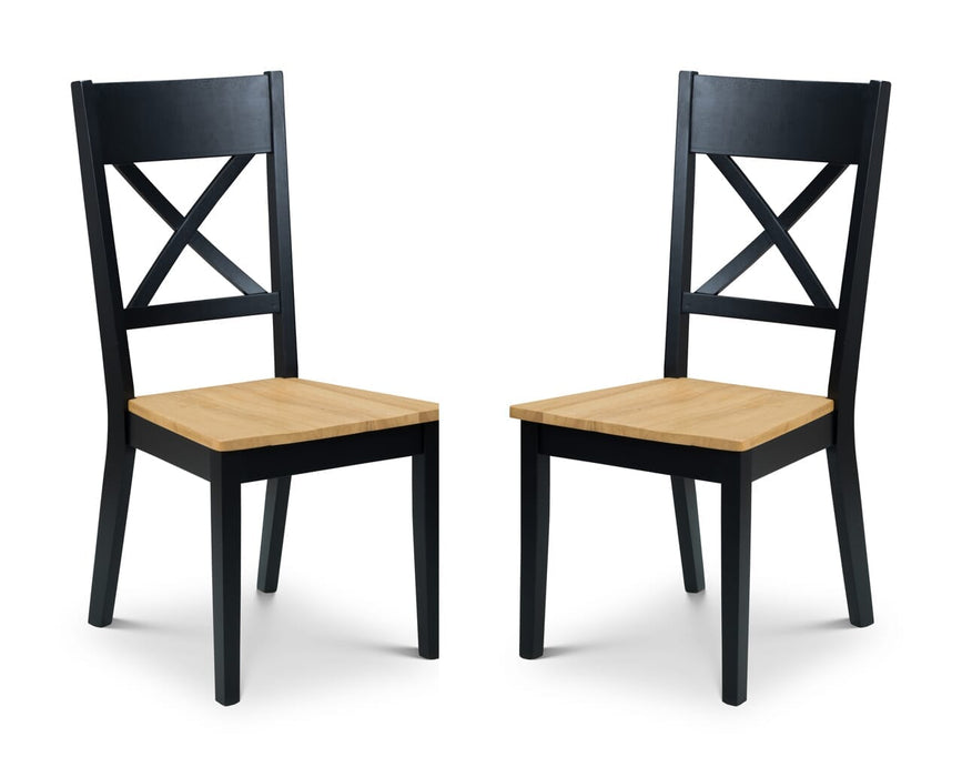 Hockley Chair Black/Oak (2 Per Box) Dining Chairs Julian Bowen V2 