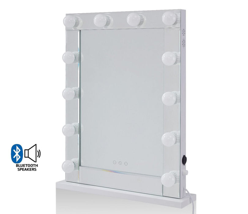 Desktop Hollywood Mirror Glass with Bluetooth Speaker Mirror Derrys 