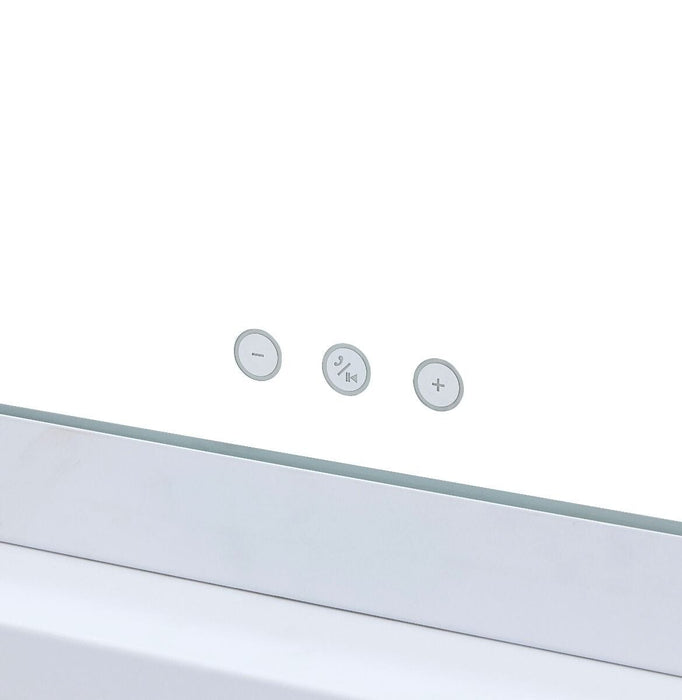 Desktop Hollywood Mirror White with Bluetooth Speaker Mirror Derrys 
