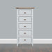 Lagan Grey & Oak 5 Drawer Tallboy Bedside Tables HB 