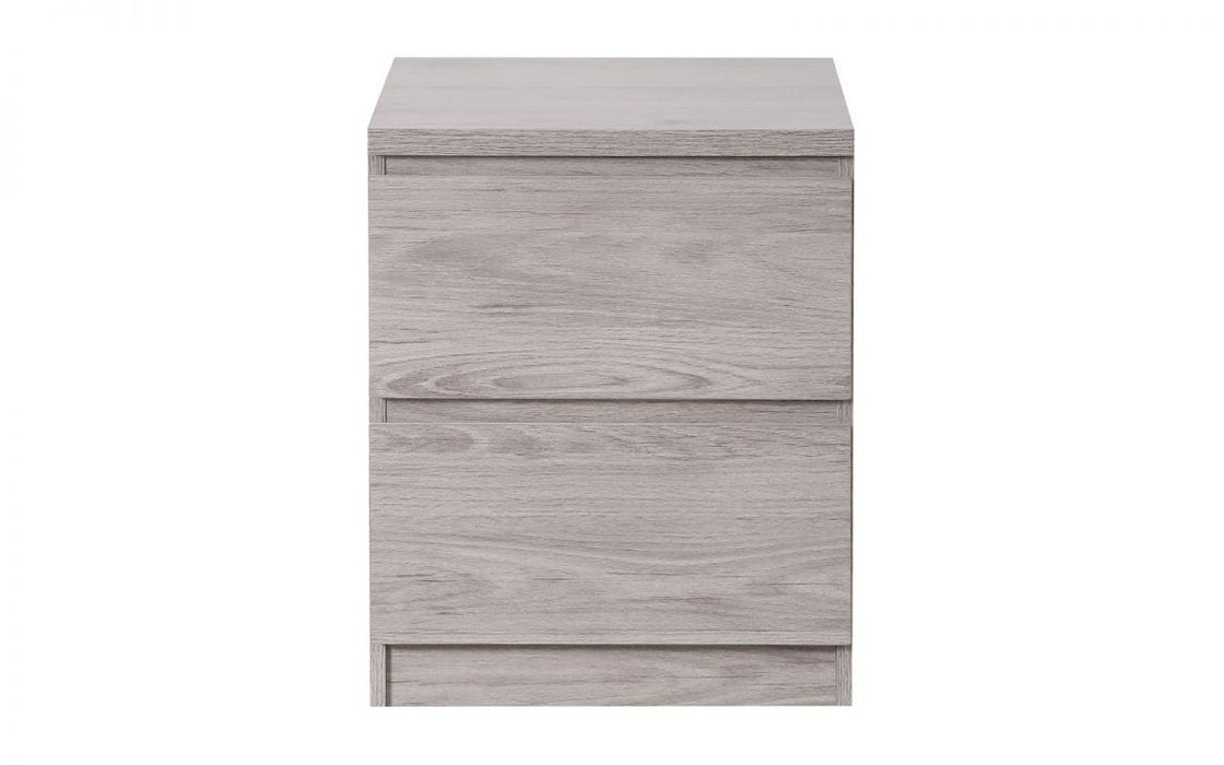 Jupiter 2 Drawer Bedside - Grey Oak Bedside Tables Julian Bowen V2 