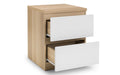 Jupiter 2 Drawer Bedside - White/Oak Bedside Tables Julian Bowen V2 