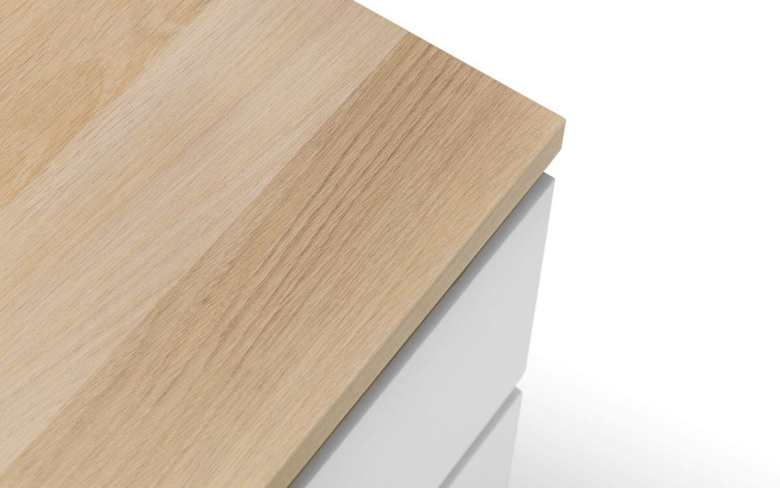 Jupiter 2 Drawer Bedside - White/Oak Bedside Tables Julian Bowen V2 