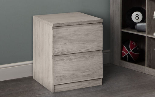 Jupiter 2 Drawer Bedside - Grey Oak Bedside Tables Julian Bowen V2 