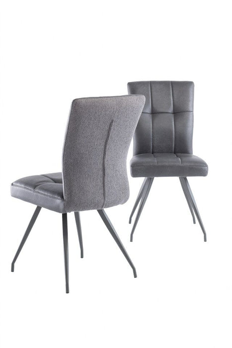 TYLER DINING CHAIR - GREY PU/GREY FABRIC Dining Chair supplier 120 