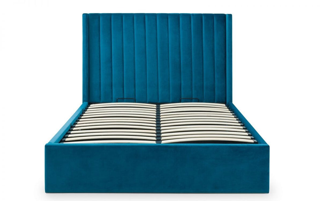 Langham Scalloped Headboard Storage Bed Frame 180Cm - Teal Bed Frames Julian Bowen V2 