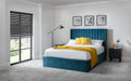 Langham Scalloped Headboard Storage Bed Frame 135Cm - Teal Bed Frames Julian Bowen V2 