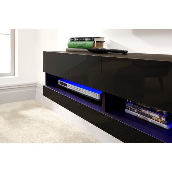 Galicia 120cm Wall Tv Unit With LED Black TV Unit GW 