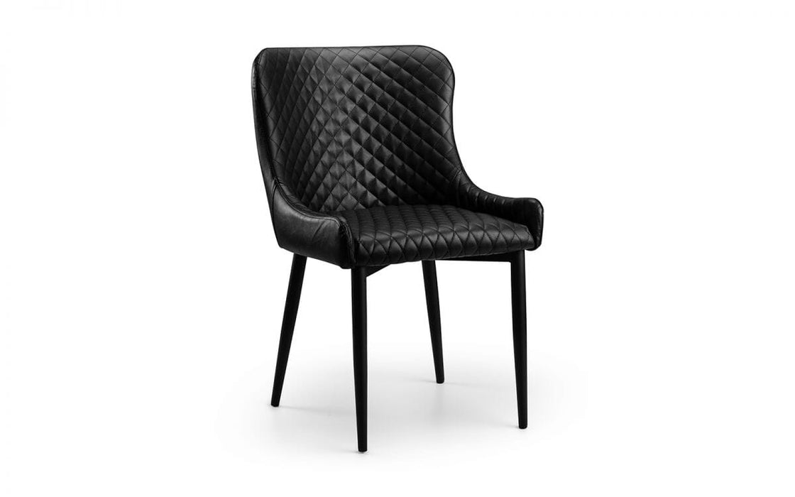 LUXE FAUX LEATHER DINING CHAIR BLACK Dining Chairs Home Centre Direct 