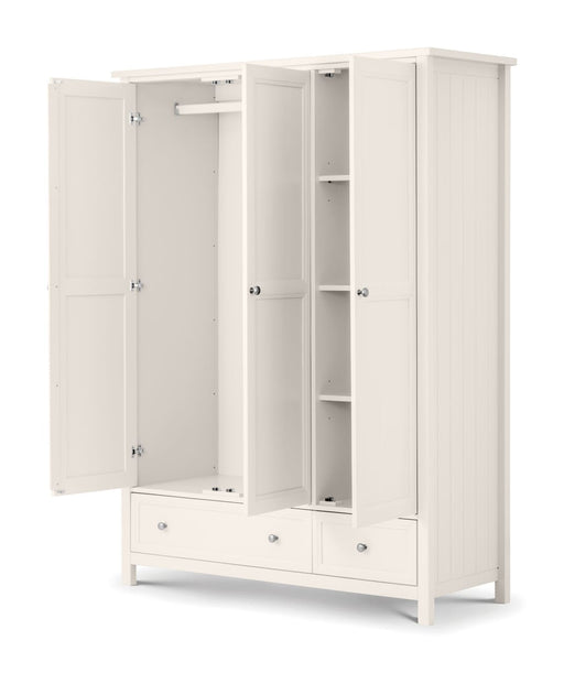 Maine 3 Door Combination Wardrobe - Surf White Wardrobe Julian Bowen V2 