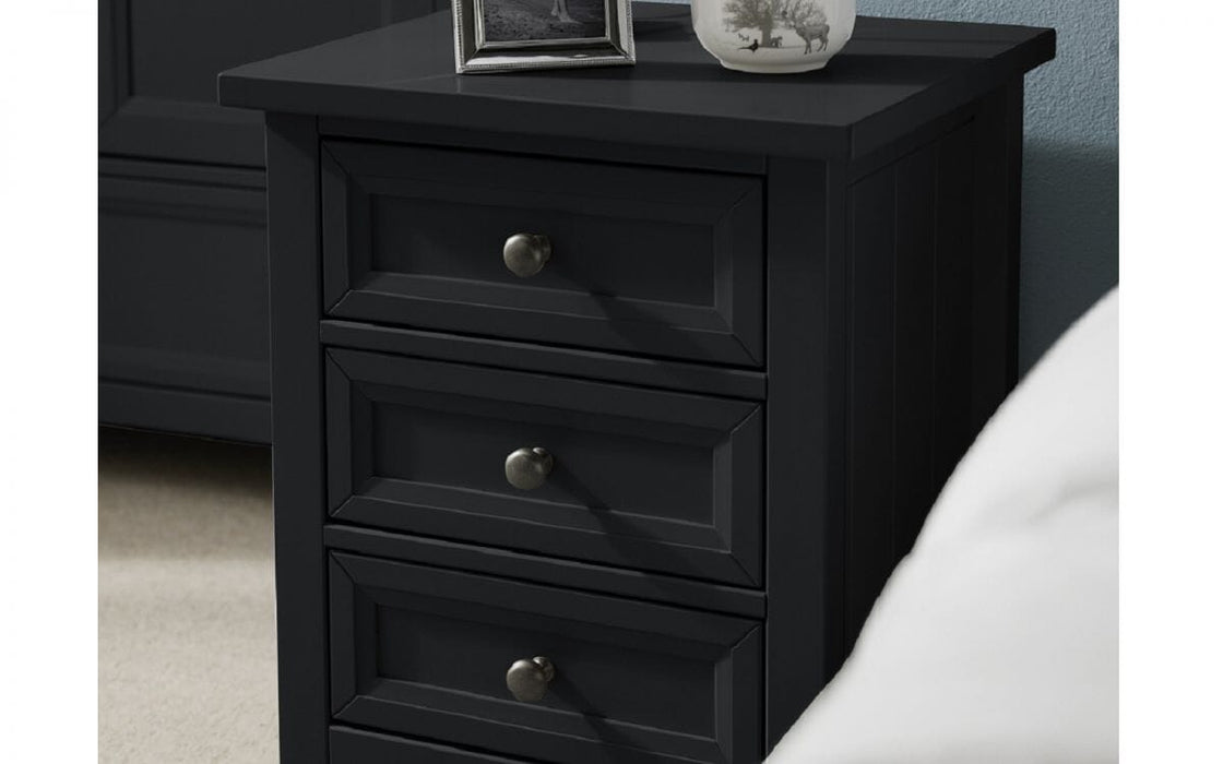 Maine 3 Drawer Bedside - Anthracite Bedside Tables Julian Bowen V2 