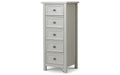 Maine 5 Drawer Tall Chest - Dove Grey Chest of Drawers Julian Bowen V2 