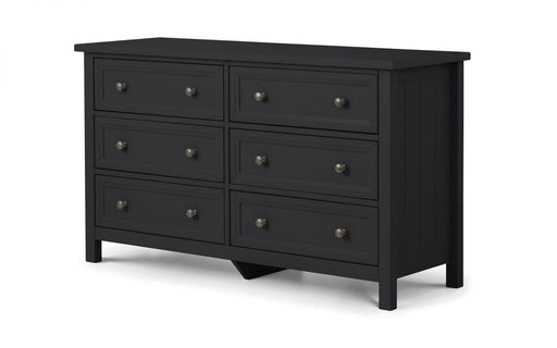 Maine 6 Drawer Wide Chest - Anthracite Chest of Drawers Julian Bowen V2 