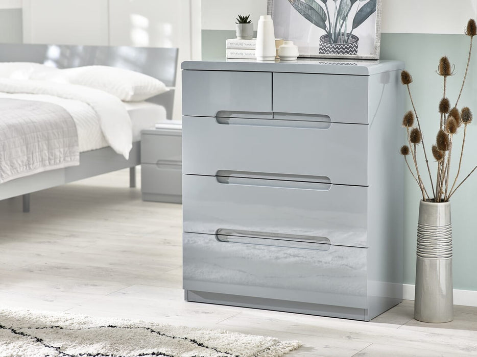 Manhattan 3+2 Drawer Chest - Grey Chest of Drawers Julian Bowen V2 