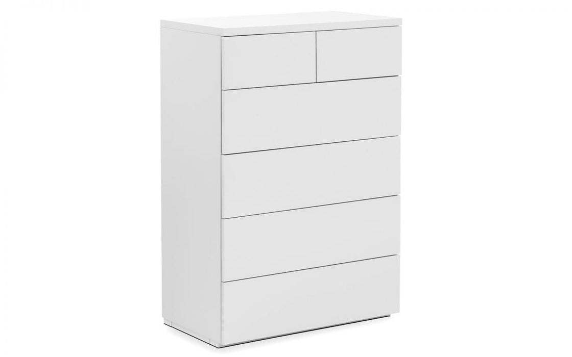 Monaco 4+2 Drawer Chest - White High Gloss Chest of Drawers Julian Bowen V2 