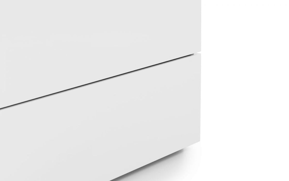 Monaco 6 Drawer Wide Chest - White High Gloss Chest of Drawers Julian Bowen V2 