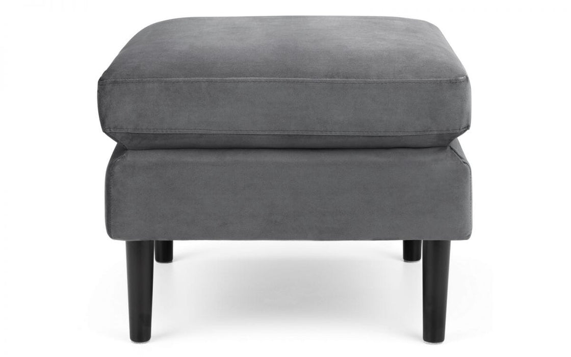 Monza Ottoman In Dark Grey Velvet Ottoman Julian Bowen V2 