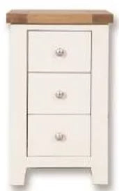 Melbourne White Bedroom 3 Drawer Beside Cabinet IFDV2 