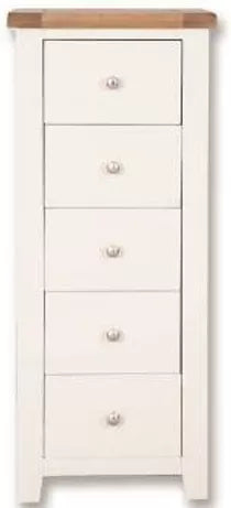 Melbourne White Bedroom 5 Drawer Tall Chest IFDV2 