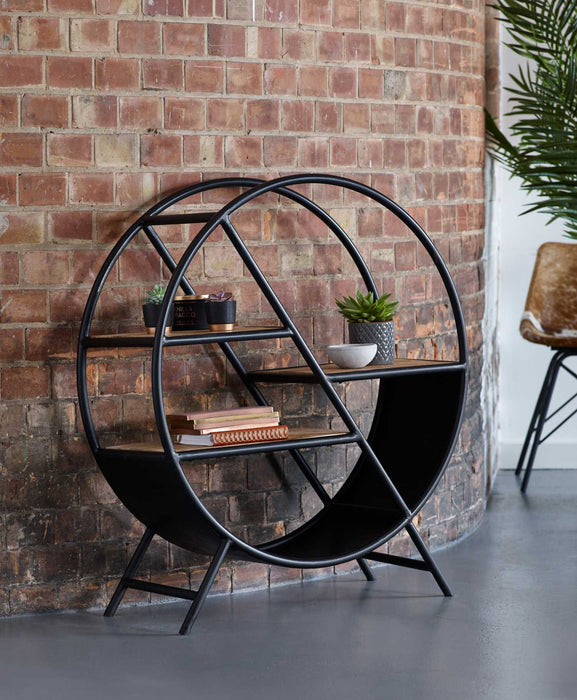 Cosmo Industrial Round Open Bookcase Bookcase IHv2 