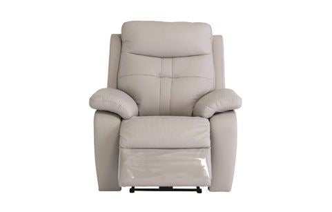 Dublin Leather Electric Recliner - Light Grey supplier 120 