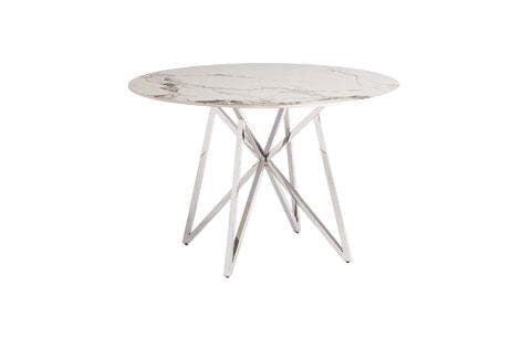 Nashville 1.2M Round Dining Table - Marble White supplier 120 