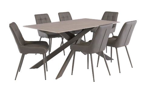 Sacramento 1.6M Dining Table - Matt Grey / Grey Leg supplier 120 