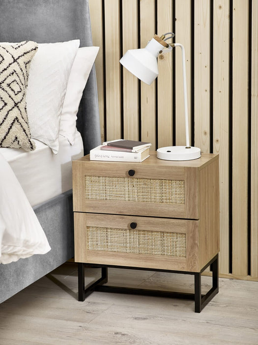 Padstow 2 Drawer Bedside - Oak Bedside Cabinets Julian Bowen V2 