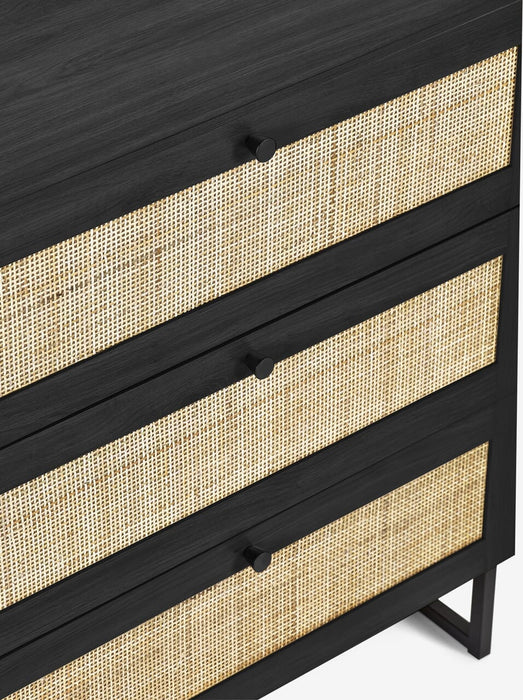 Padstow 3 Drawer Chest - Black Chest Of Drawers Julian Bowen V2 